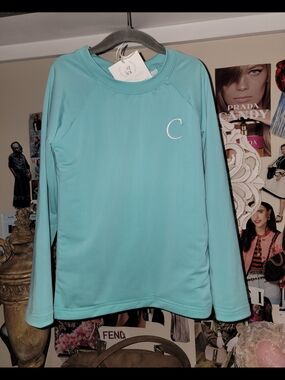 Little Lamb& CO Sky Blue Rashguard With "C" Embroidery